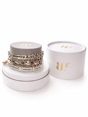 bp Mixed-Texture Stackable Bracelet Set - Silver